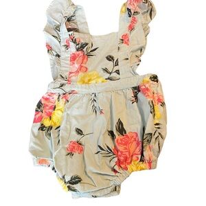 Old Navy Floral Baby Romper with Ruffles